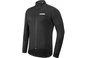 qualidyne Men's Thermal Cycling Jersey Long Sleeve Winter 3 Pockets Bike Fleece Jackets Windproof Reflevtive Cold Weather