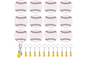 LDNTLY 48PCS Baseball Acrylic Keychain Blanks Kit,12 Baseball Keychain ,12 Baseball Tassels,12 Key Chain Rings,12 Jump Rings,Baseball Bag Tag,Baseball Gifts,Baseball Sports Bag Charm,Baseball Team Gifts