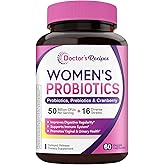 Doctor's Recipes Women's Probiotic, 60 Caps 50 Billion CFU 16 Strains, with Organic Cranberry, Shelf Stable, Delayed Release, No Soy Gluten Dairy