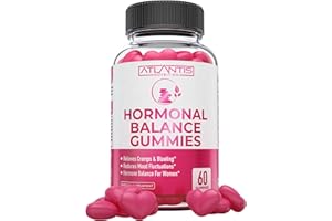 Atlantis Nutrition Hormonal Balance for Women & PMS Relief Gummies - Alleviates Cramps, Bloating, Mood Swings, Hot Flashes & Night Sweats - Cranberry, Dong Quai & Chasteberry Menstrual Cramp Relief