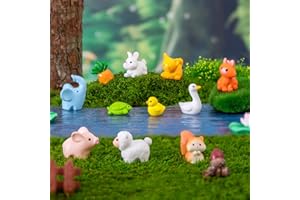 LOKIPA 30PCS Mini Resin Animals Figures, Tiny Resin Animal Miniature Garden Decor Micro Landscape Fairy Dollhouse Ornament fo