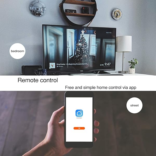 Monland WiFi Smart Light Switch Push Button Smart LifeTuya APP el Control Remoto Funciona con Alexa Home para Control de Voz 1 GangEU Plug