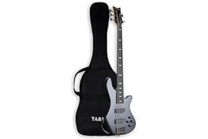 GSTYLE TARIO Black 5 String Fretless Electric Bass Bolt_On Maple Neck,Poplar Body