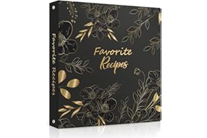 LuBudingJoy Recipe Binder 8.5x11 3 Ring, Recipe Book to Write in Your Own Recipes, Recipe Organizer with Cards, Sleeves and D