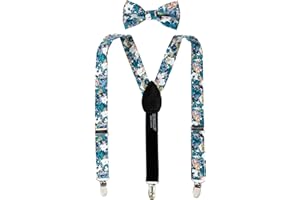 Spring Notion Boys' Cotton Floral Suspenders and Bow Tie For Kids Toddlers Infants