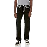 True Religion Men's Ricky Super T Straight Leg Jeans - Stretch Denim | Signature horseshoe stitching | Classic 5-pocket zip fly | Built to last | Denim jeans for men