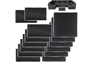 VIXLON 14Pcs Patio Cushion Covers Replacement Splashproof UV-Resistant Inelastic Covers with Zippers, Max Compatible 25.6x25.6x4inch Patio Cushion, for 7 Pcs Outdoor Patio Furniture Sets