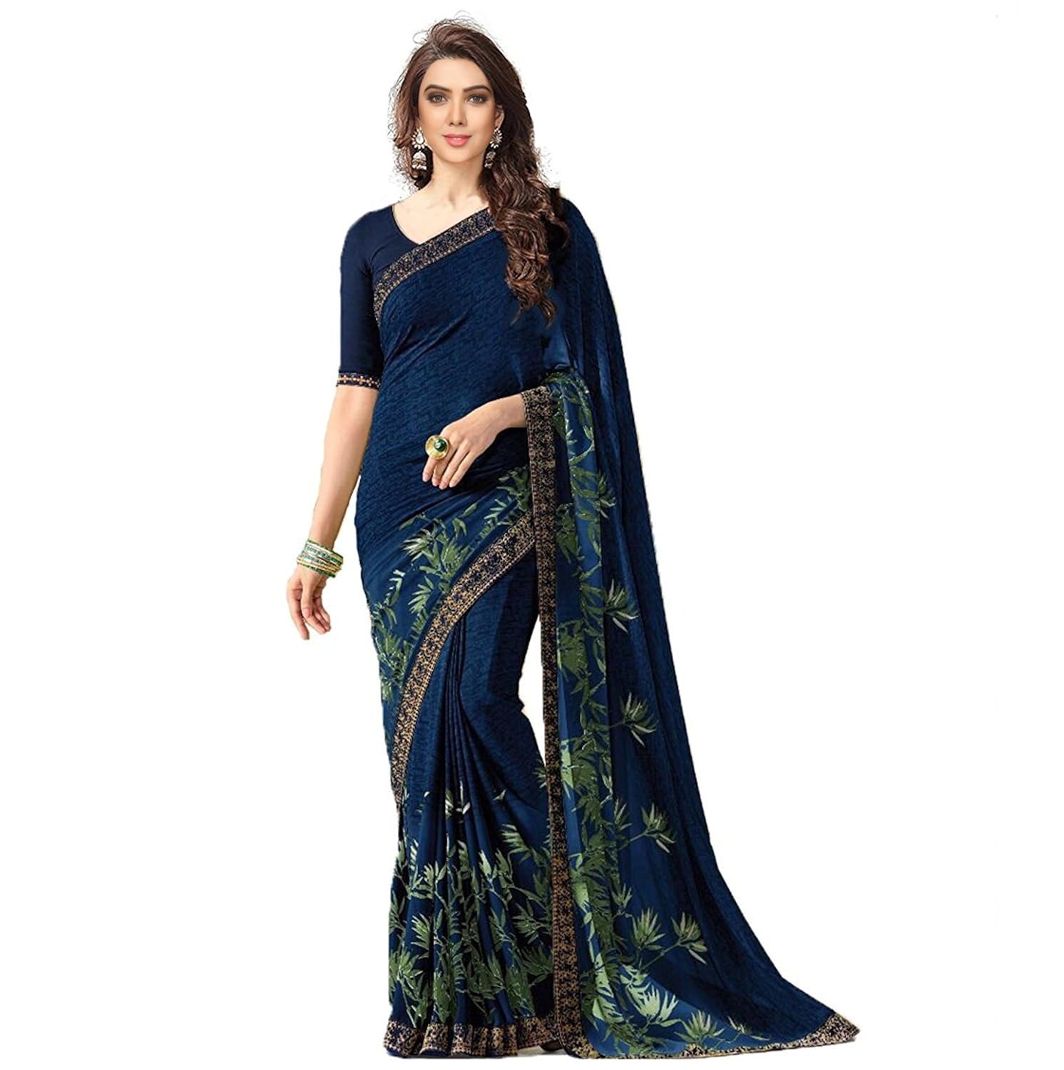 Macube Women's Banarasi Georgette Saree 