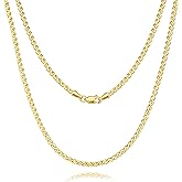 WONRUN 14K Gold Necklaces for Women Dainty Gold Necklace for Women Non Tarnish Thin Golden Chain for Men Charm Necklaces Unique Structure Dainty Necklace for Womens 16,18,20,22,24 Inches