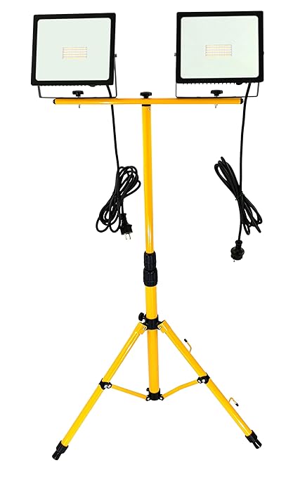Trango 2x 50Watt LED Arbeitstrahler, Baustrahler Strahler Arbeitsleuchte 2TGG1504-506W - 6000K Tageslicht inkl. je 3m Zuleitu