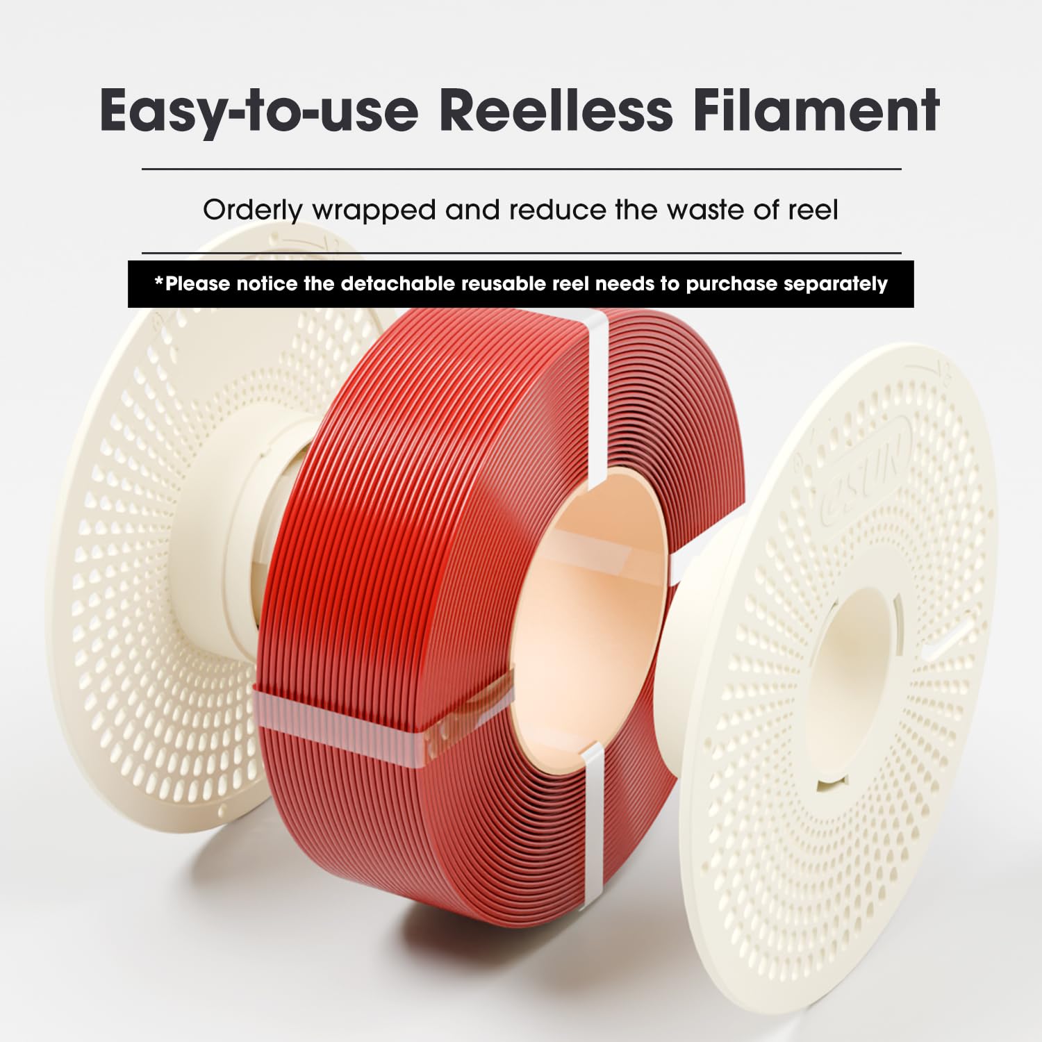 eSUN PLA Refill Filament 1.75mm, Spulenloses 3D Druck Filament Maßgenauigkeit +/- 0.05mm, 1KG Spule (2.2 LBS) Speedy PLA Filament für Hochgeschwindigkeitsdrucker, Weiß 5