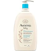 Aveeno Baby Wash and Shampoo - Gentle 2-in-1 Body Wash with Natural Oat Extract for Sensitive Skin - Tear-Free, Hypoallergeni