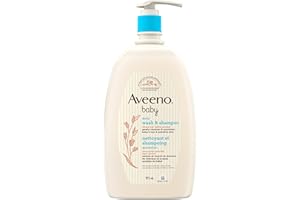 Aveeno Baby Wash and Shampoo - Gentle 2-in-1 Body Wash with Natural Oat Extract for Sensitive Skin - Tear-Free, Hypoallergeni