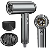 2026 Hair Dryer, 200,000 RPM Professional High Speed Blow Dryer with Diffuser for Women, 1200M Negative Ionic Hair Dryer with Brushless Motor, Low Noise Hair Blow Dryer for Home Travel Salon,Gray