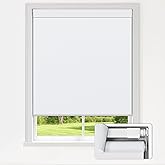 LazBlinds No Drill Blinds for Indoor Windows, Blackout Roller Shades, Cordless Window Blackout Blinds, Thermal Insulated Fabric UV Protection for Home and Office, 20" W x 48" H, White