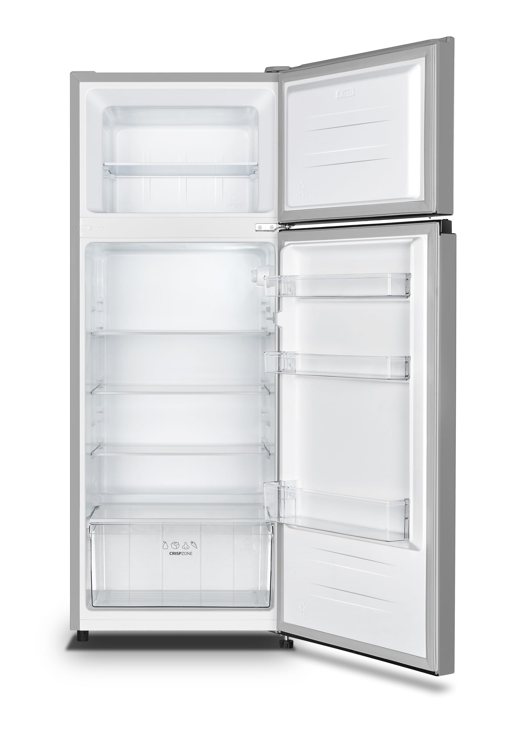 Gorenje RF414EPS4 Doppeltürkühlschrank mit Gefrierteil oben, 165 Liter Kühleil, 41 Liter Gefrierteil, LED Innenbeleuchtung, Energieeffizienzklasse E, 143,6cm x 55cm, silber 4