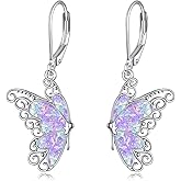 HKPATOP Phoenix/Horse/Flower of Life/Hummingbird/Butterfly/Dove Earrings Sterling Silver Opal/Turquoise Aniaml Dangle Drop Earring Aniaml Jewelry Gifts for Women
