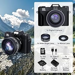 6K 64MP Digital Camera for Photography Vlogging
