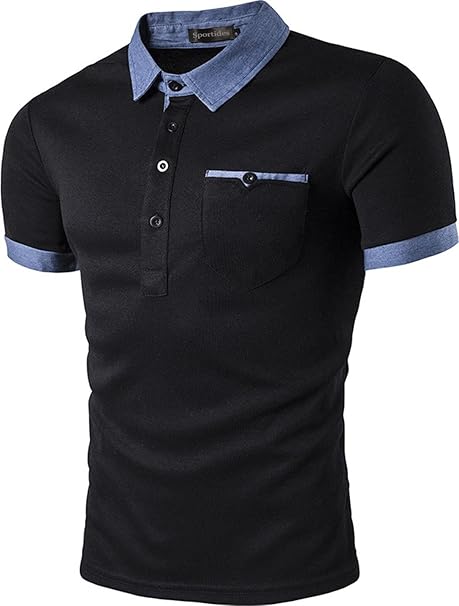 denim polo shirt short sleeve