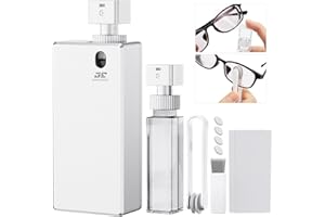 GRETE GOTYE Eye Glasses Lens Cleaner - Eyeglass Cleaner Kit | Anti-Fog Lens Cleaner Spray + Soft Brush + Recyclable Len Clamp Cleaner + Microfiber Cleaning Cloth for Glasses | Safe for All Lense