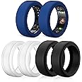 6 Pack Rings Protector Compatible with Oura Ring Gen 4/Oura Gen 3/Ultrahuman Ring Cover, Silicone Rings Cover Working Out Accessories Men Women-2Black+2Clear+2Blue-M for 11 12 13 14
