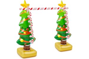 Poen 1 Set 60 Inch Christmas Inflatable Limbo Game for Kids & Adults, Inflatable Christmas Tree Decoration for Party Game Indoor & Outdoor Lawn & Yard Party Supplies