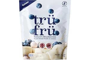 Tru Fru Nature's Blueberries Hyper-Dried in Crème, Premium Gourmet Freeze Dried Snack, 4.2 oz