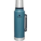 Stanley Classic Legendary Vacuum Bottle 1.5 qt, Wide Mouth with Leakproof Cup Lid, Keep Drinks Hot or Cold, Packable for Travel, Insulated Stainless Steel Thermal Bottle, BPA-Free, Hammertone Lake