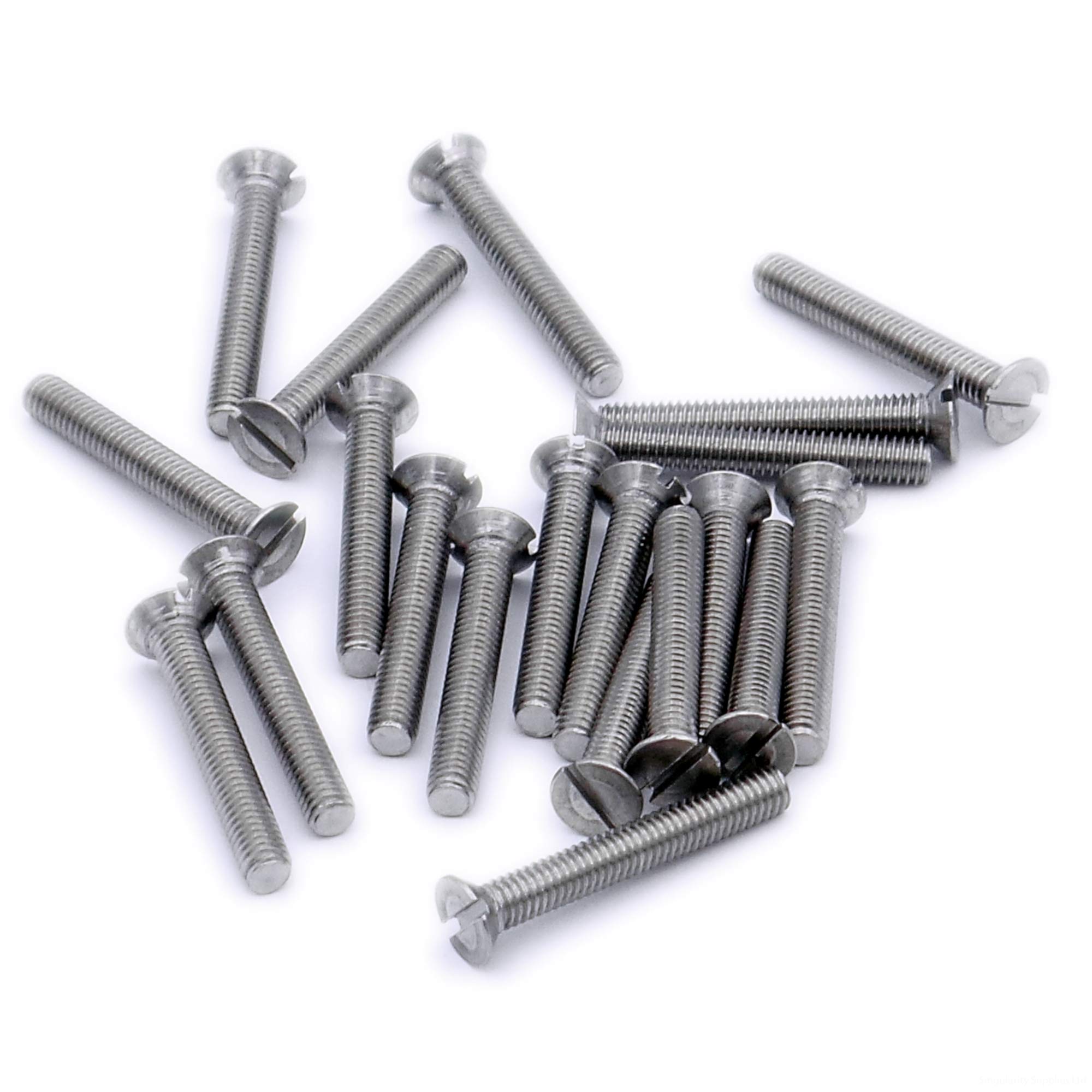 M4 (4mm x 20mm) Slot Countersunk Machine Screw (Bolt) - Stainless Steel (A2) (Pack of 20)