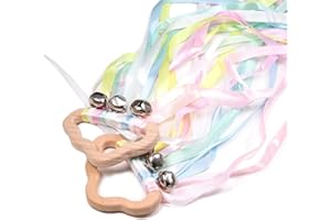 DILIMI Hand Ribbon Kite Baby Sensory Toys, 2 Pack Hand Kite Montessori Learning Toy, Cloud Rainbow