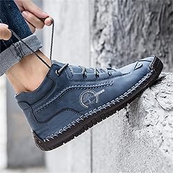 Dacomfy Men's Shoes Leather Work Boots Casual