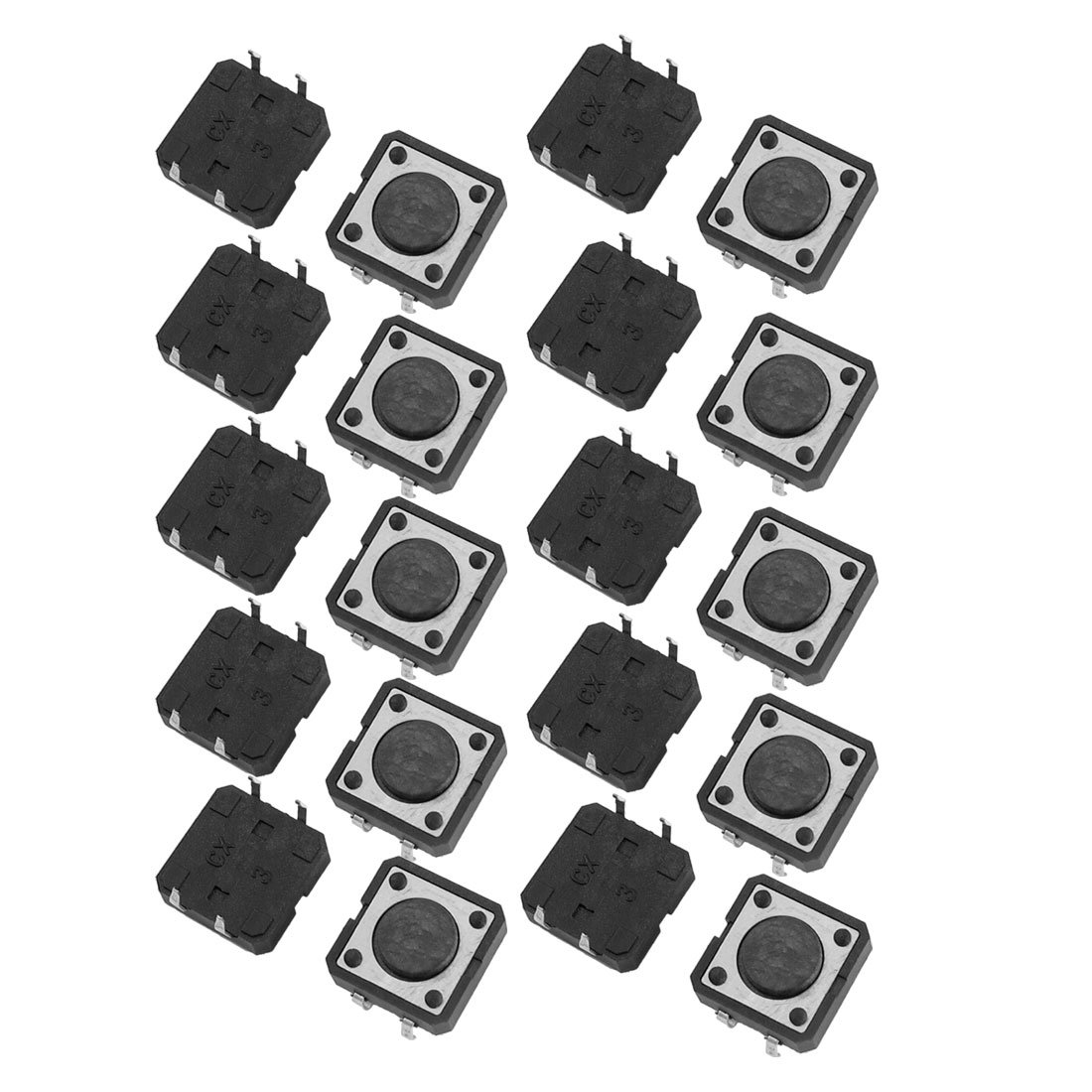 Sourcingmap 20 Pcs 12x12x4.3mm PCB Momentary Tact Push Button Switch 4 Pin DIP