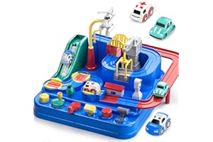 EPPO Race Track for Toddlers 3-5, Kids Race Track Toys for Boy Car Adventure Toy for 3 4 5 6 7 8 Years Old Boys Girls, 3 Mini Car Car Rescue Adventure Toys, Preschool Educational Car Games Gift Toys