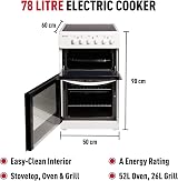 Haden HECT50W Electric Cooker 52 L Freestanding 4 Zone Ceramic Hob White view 2
