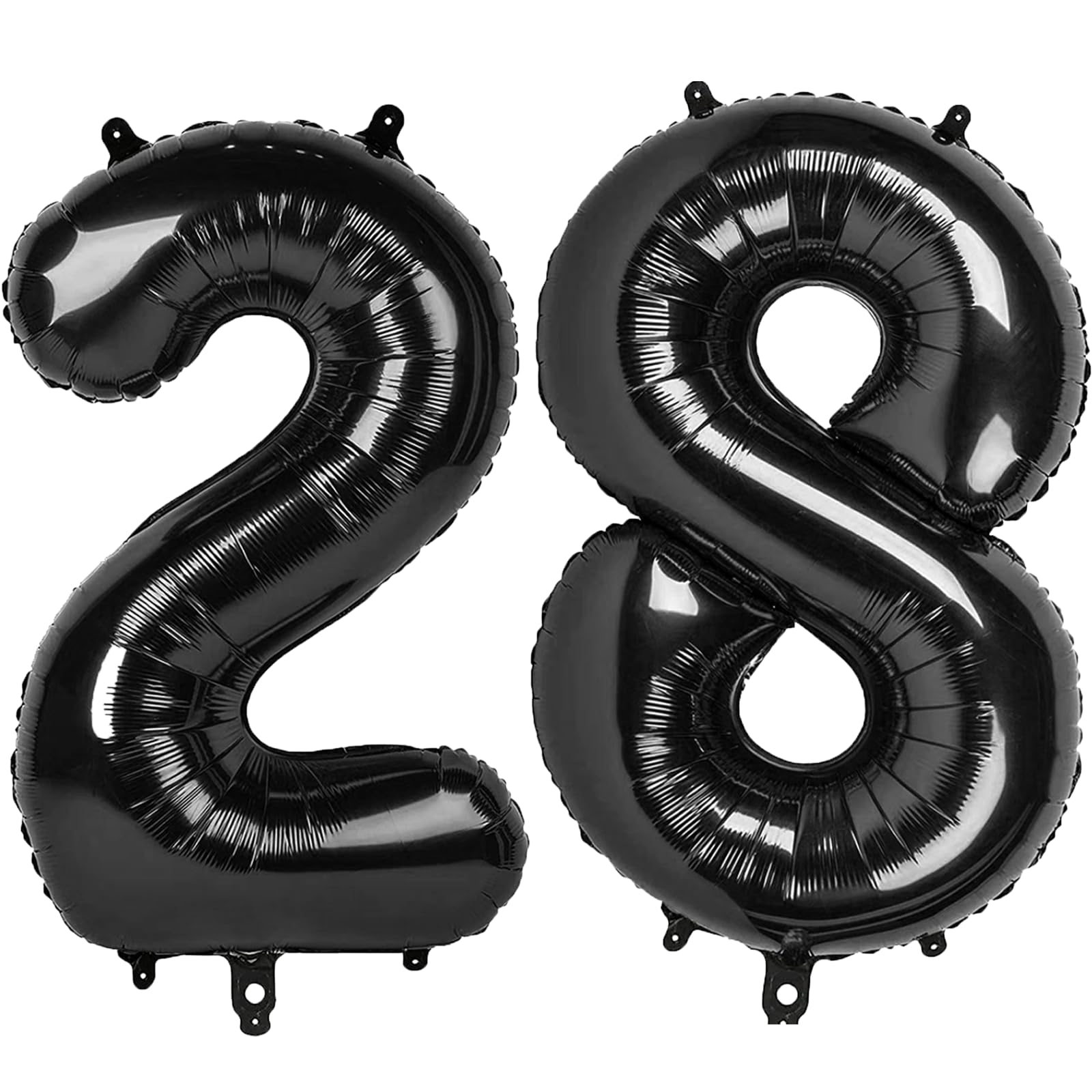 Photo 1 of 40 Inch Black Number 28 Digital Balloon, Jumbo Mylar Foil Helium Balloon for 28 Balloons for Birthday Party, Wedding Anniversary Party Decorations