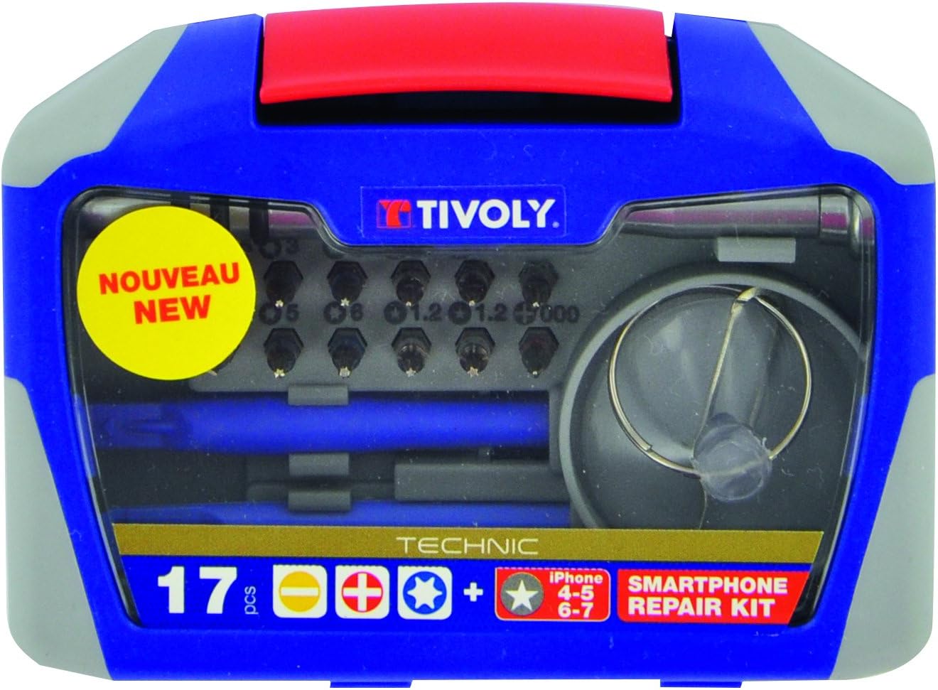 Tivoly 11501570043 17pcs Smartphone Open and Kit, 30 W, 220 V, Gray, Set of 17 Pieces