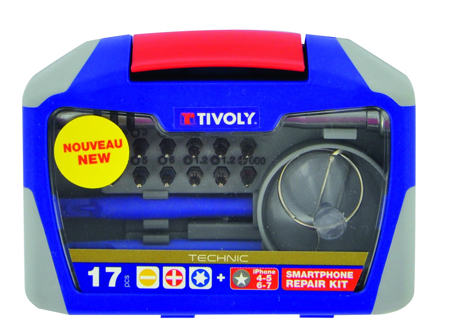 Tivoly 11501570043 17pcs Smartphone Open and Kit, 30 W, 220 V, Gray, Set of 17 Pieces