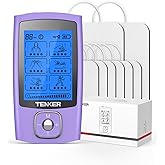TENKER TENS Unit Muscle Stimulator, 24 Modes TENS EMS Machine for Pain Relief Therapy/Pain Management, Rechargeable Electronic Pulse Massager with 2"x2" and 2"x4" TENS Unit Electrode Pads