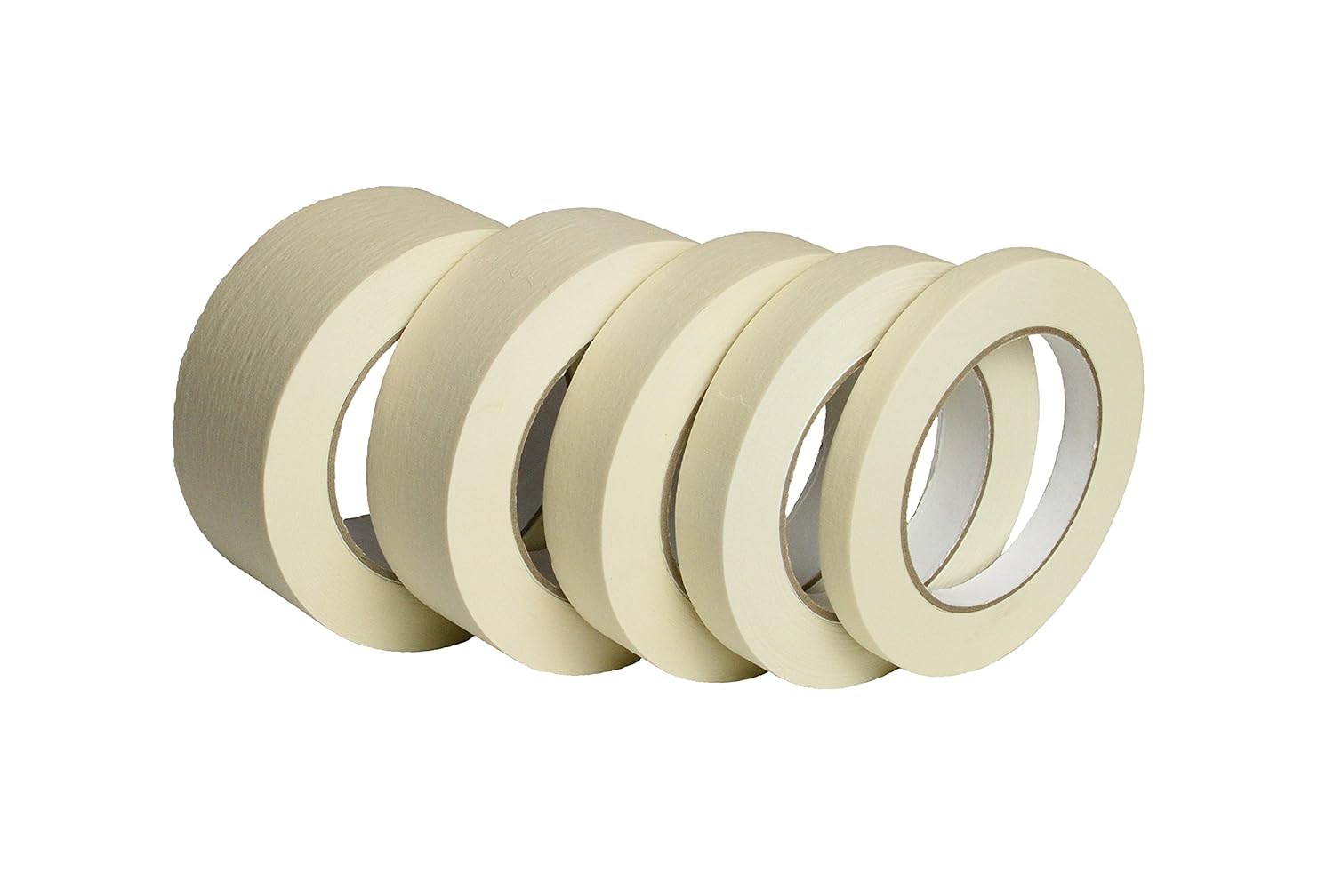 IDL Packaging 1 1/2inch x 60Yard White Masking Tape (Pack of 6 Rolls