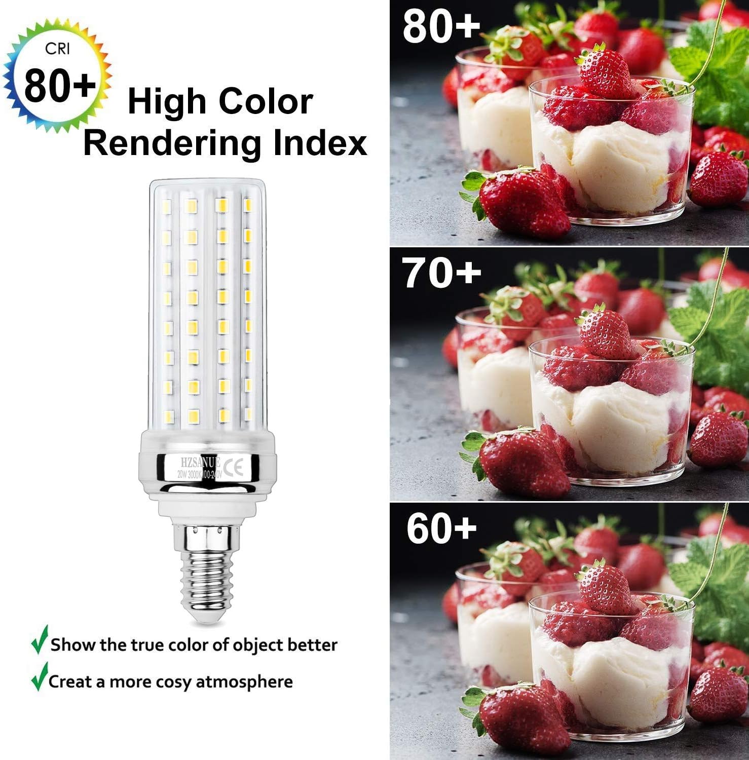 HZSANUE LED Corn Bulbs 20W, E14 Small Edison Screw Bulbs, 2200Lm, 3000K Warm White,150W Incandescent Bulbs Equivalent,Pack of 3 - Image 5