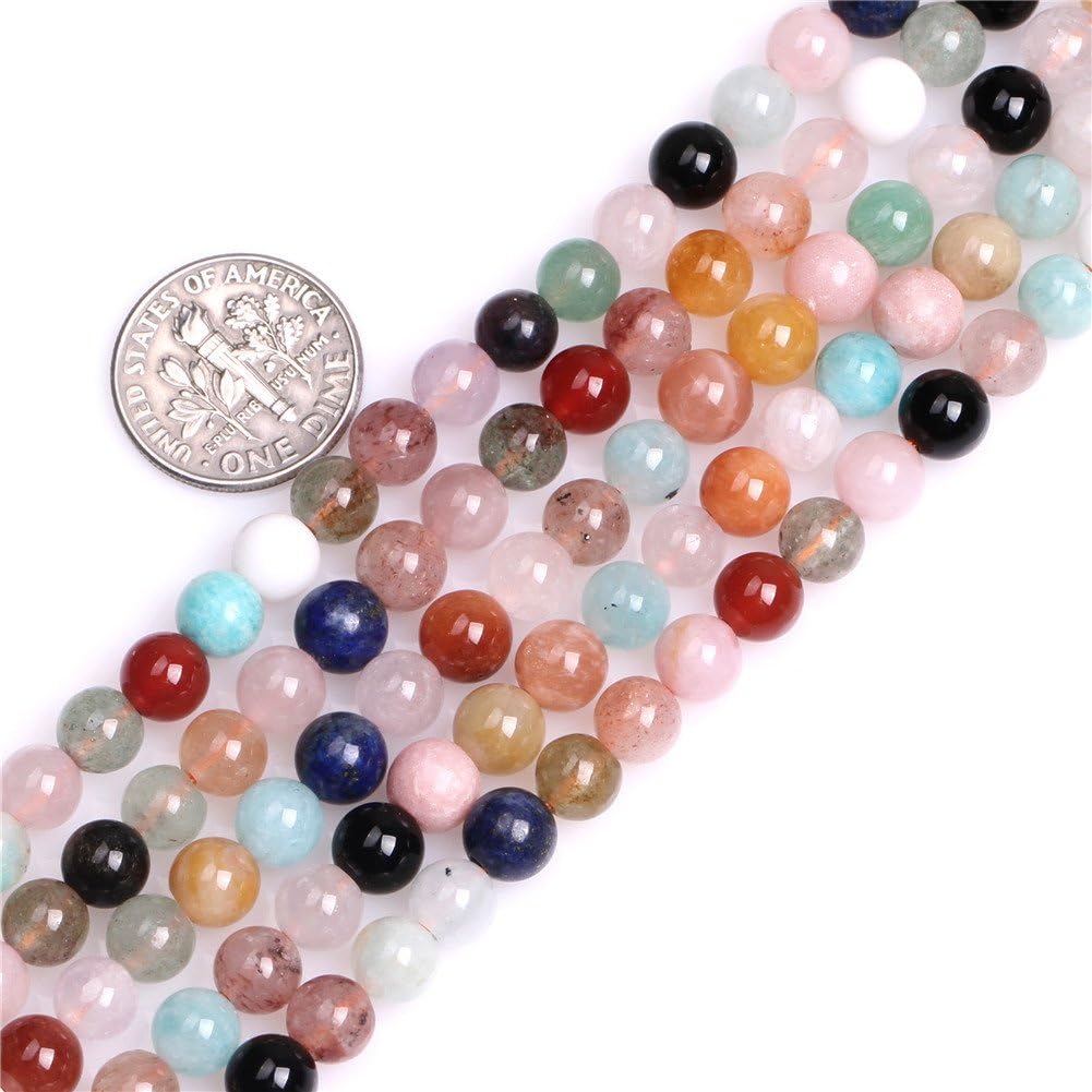 Mixed Stone Beads for Jewelry Making Natural Gemstone Semi Precious 6mm Multicolored Round 15" JOE FOREMAN