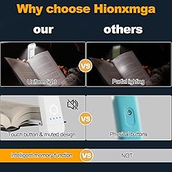 HIONXMGA Book Reading Light,Silent Touch Book Lamp