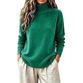 Turtleneck Sweaters for Women Casual Dressy Pullover Sweater Tops | Oversized Cotton Sweater,Sweaters 2026 Fall Winter Long Sleeve,Cozy Lightweight Thin Soft Sweater