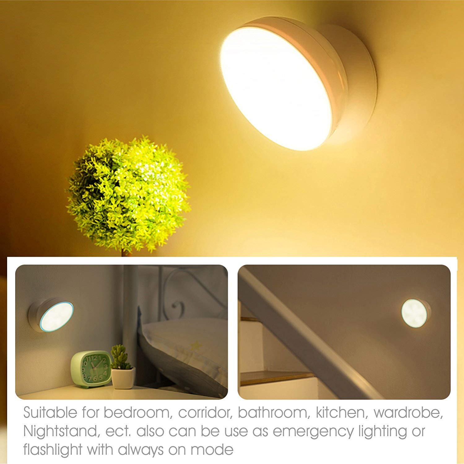 Lighting Ceiling Fans Motion Sensor Night Light Battery Powered