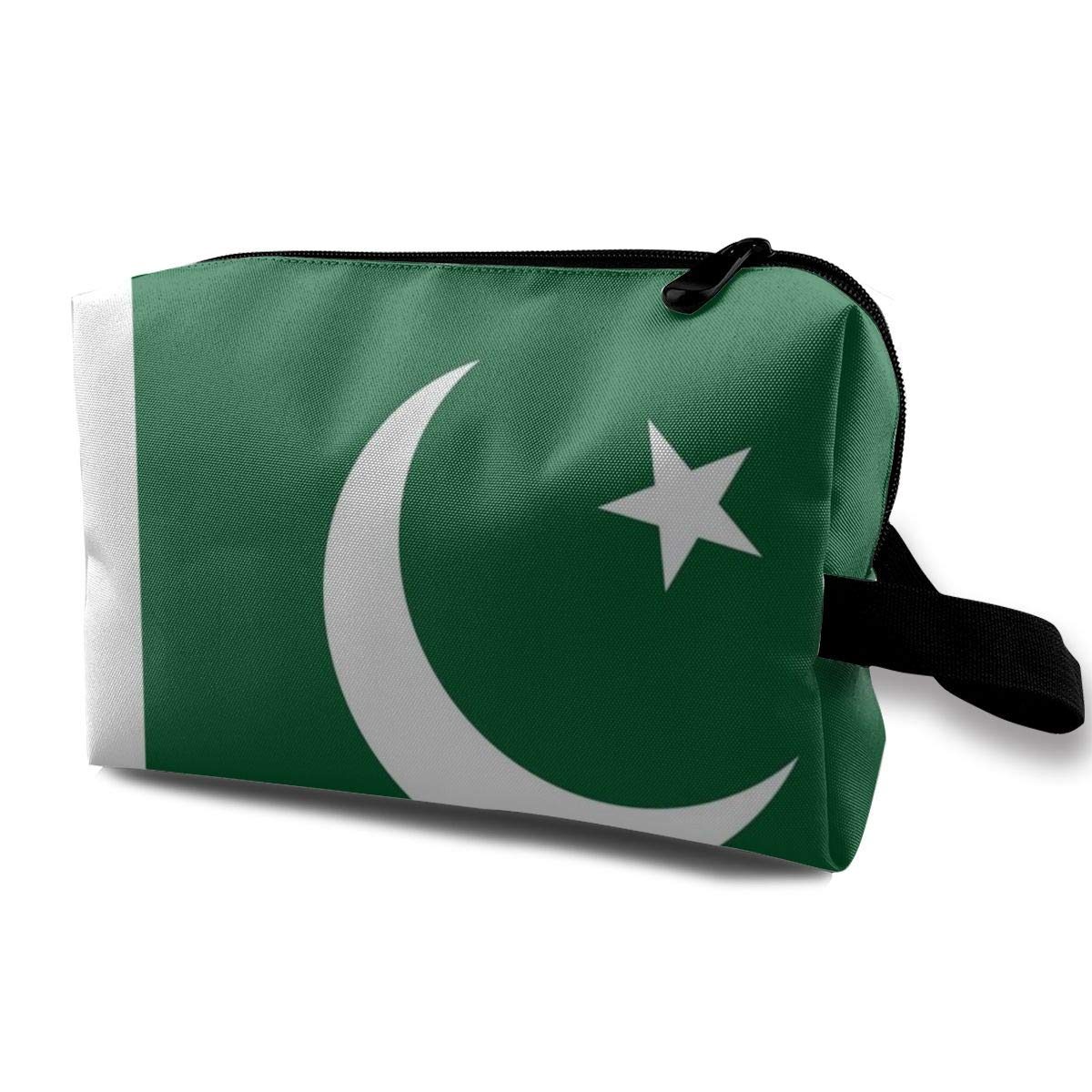 Women Pakistan Flag Cosmetic Bag Travel Toiletry Makeup Storage Bags With Handle and Zipper