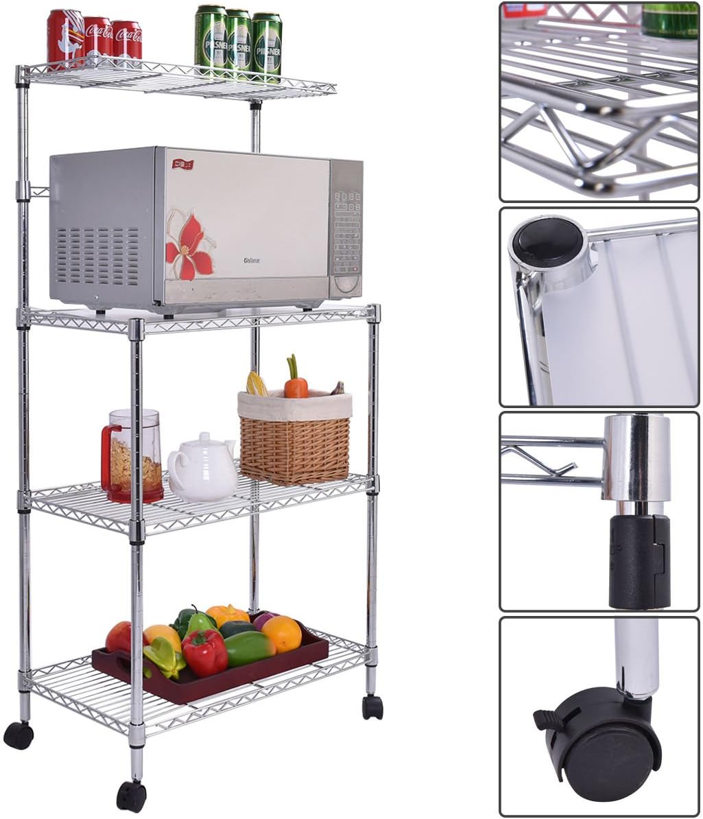 Soporte de 3 niveles para horno de cocina, microondas, para