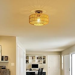 MAYNA 11.8" Rattan Ceiling Light