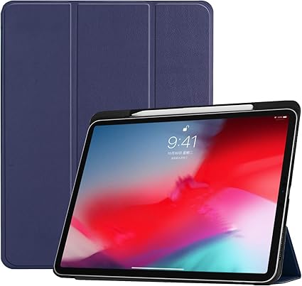 Amazon マーサリンク Ipad Pro 11インチ 18 Pro 12 9インチ 第3世代 18年版選択 Pu革 スマート カバー ケース 三つ折り オートスリープ機能 アップルペンシル 収納スロット付 ブラック ブラウン ブルー グレー ネイビー パープル ローズ レッド ゴールド