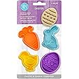 R&M Easter Cookie Cutter 2" Cookie, Pastry, and Fondant Stampers, Carrot, Bunny, Chick and Egg, 4-Piece Set