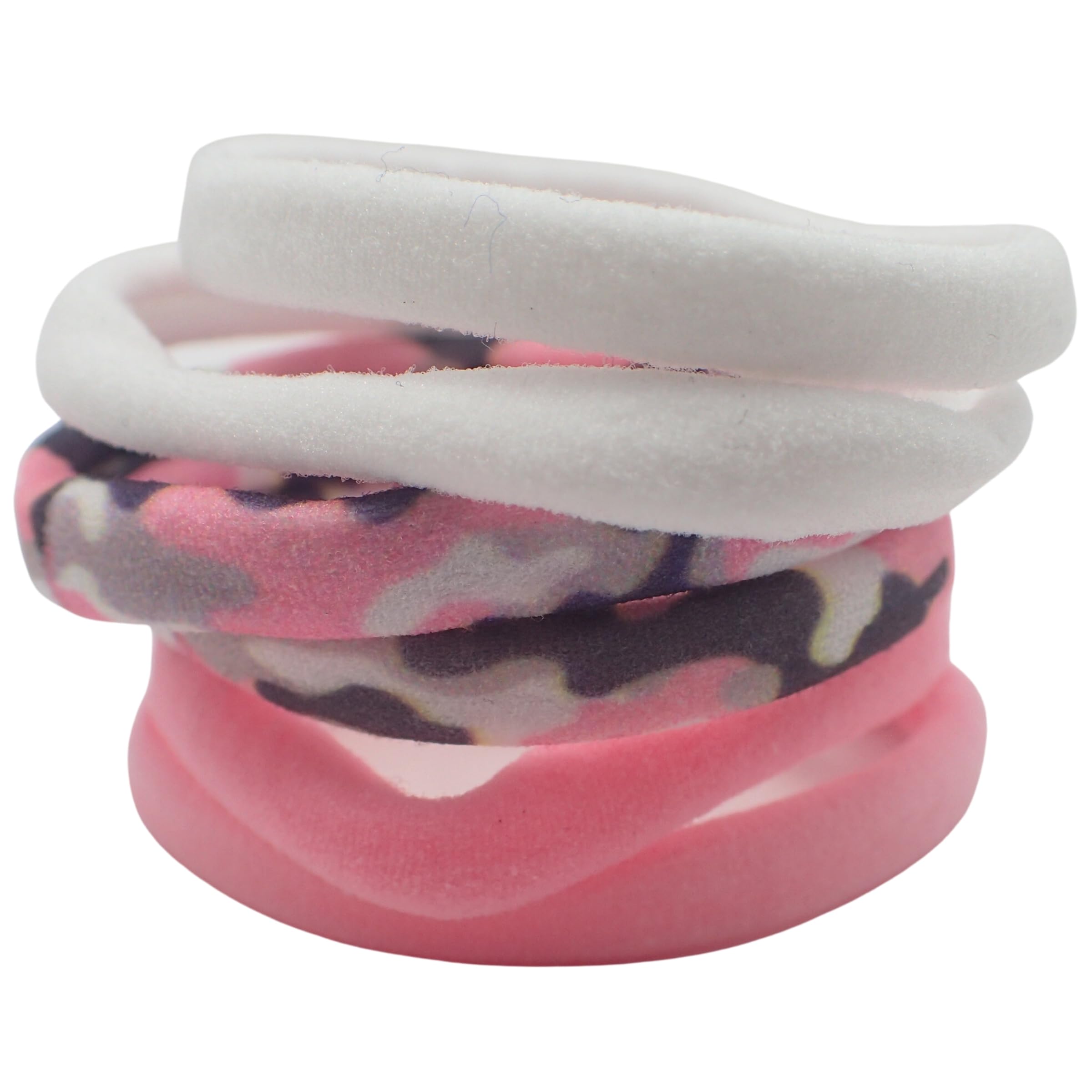 Topkids Accessories Thick Hair Bands for Women and Girls, Hair Bobbles Elastic HairBands Ponytail Holders Hair Ties Hair Elastics Hairbands Women (Patterned Pinks 6pcs) — image 1